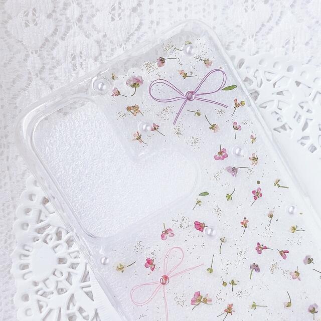 全機種♡アリッサムとリボンのスマホケース♡iPhone Xperia スマホ/家電/カメラのスマホアクセサリー(Androidケース)の商品写真