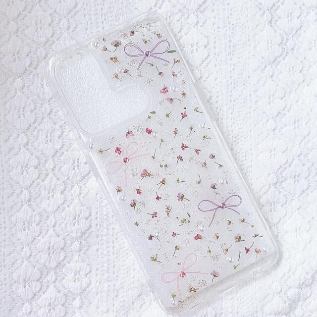 全機種♡アリッサムとリボンのスマホケース♡iPhone Xperia スマホ/家電/カメラのスマホアクセサリー(Androidケース)の商品写真