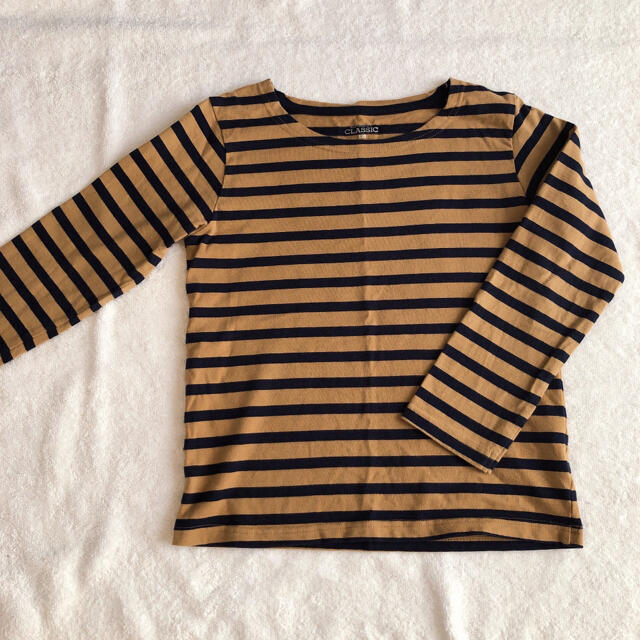 西松屋(ニシマツヤ)のキッズボーダーカットソー[130] キッズ/ベビー/マタニティのキッズ服女の子用(90cm~)(Tシャツ/カットソー)の商品写真