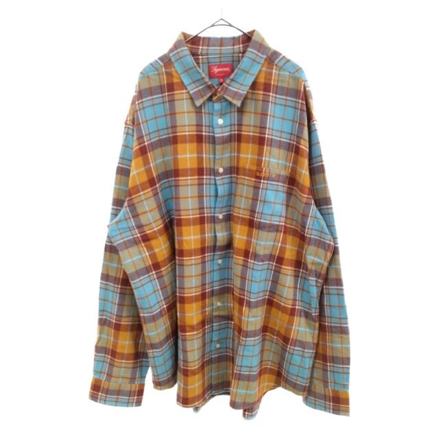 SUPREME シュプリーム 22AW Plaid Flannel Shirt フランネル チェックロングスリーブ長袖シャツ ブラウン調