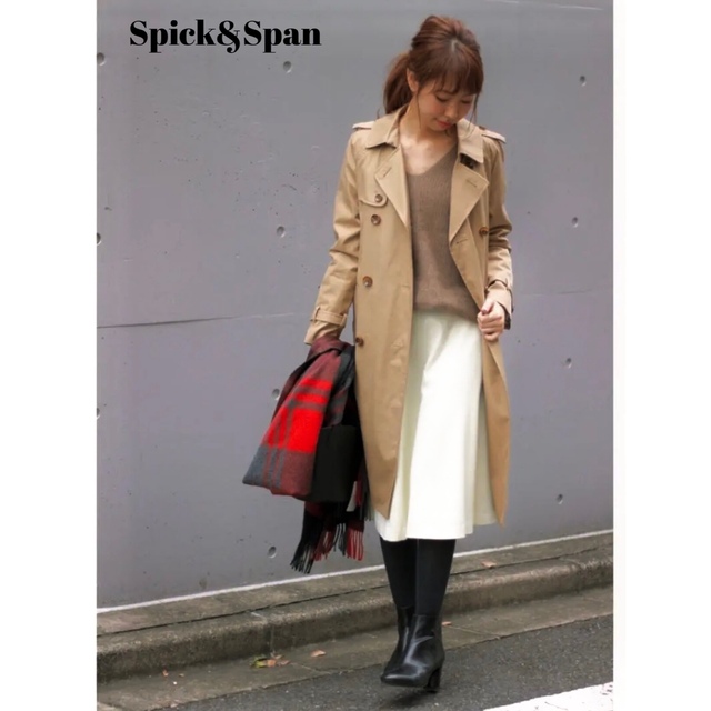 Spick & Span(スピックアンドスパン)の【Spick&Span】先染めギャバトレンチコート  ベージュ レディースのジャケット/アウター(トレンチコート)の商品写真