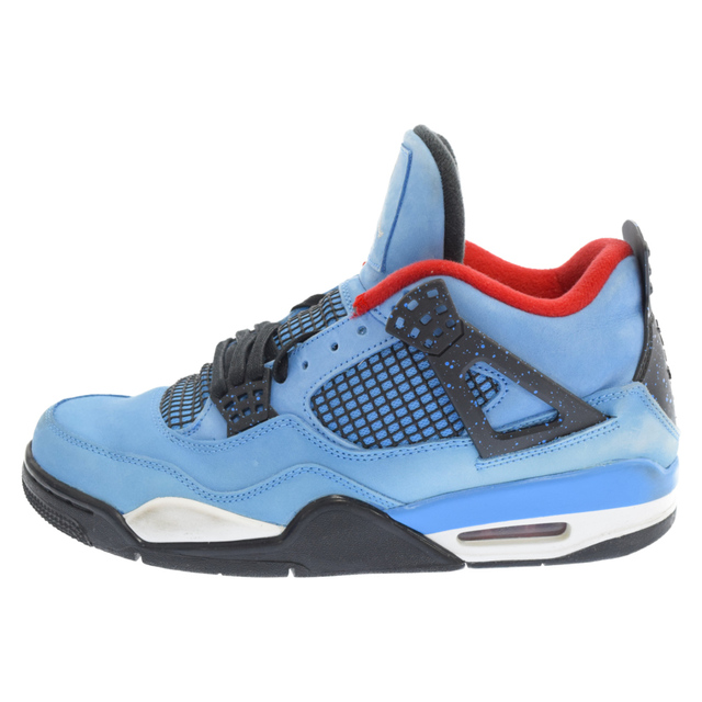 NIKE(ナイキ)のNIKE ナイキ ×TRAVIS SCOTT AIR JORDAN 4 RETRO トラヴィススコット エアジョーダン4レトロハイカットスニーカー 308497 406 US9 ブルー メンズの靴/シューズ(スニーカー)の商品写真