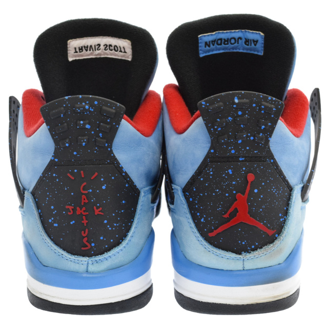 NIKE(ナイキ)のNIKE ナイキ ×TRAVIS SCOTT AIR JORDAN 4 RETRO トラヴィススコット エアジョーダン4レトロハイカットスニーカー 308497 406 US9 ブルー メンズの靴/シューズ(スニーカー)の商品写真