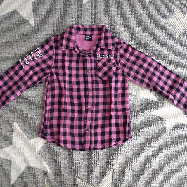 RAD CUSTOM(ラッドカスタム)のピンクギンガムチェックシャツ キッズ/ベビー/マタニティのキッズ服男の子用(90cm~)(ブラウス)の商品写真