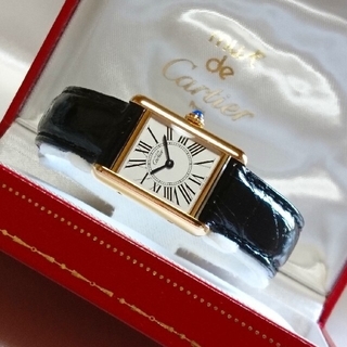 カルティエ 黒 腕時計(レディース)（ブルー・ネイビー/青色系）の通販