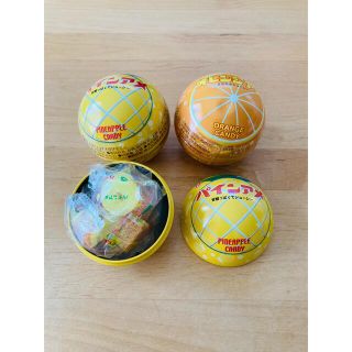 パインアメ　オレンジアメ 球体缶ミニ　3個セット(菓子/デザート)