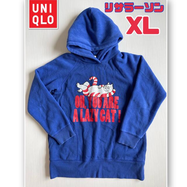 UNIQLO(ユニクロ)のユニクロ×リサラーソン　XL パーカー　トレーナー　ブルー　フリース袖　あっかた レディースのトップス(パーカー)の商品写真