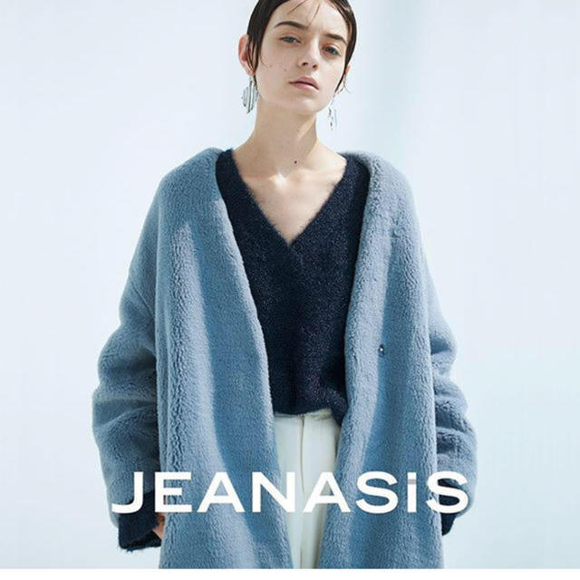 JEANASIS(ジーナシス)の新品未使用タグ付 ジーナシス ノーカラーコート レディースのジャケット/アウター(毛皮/ファーコート)の商品写真