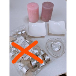 ムジルシリョウヒン(MUJI (無印良品))のキャンドル(IKEA)・お皿セット(アロマ/キャンドル)