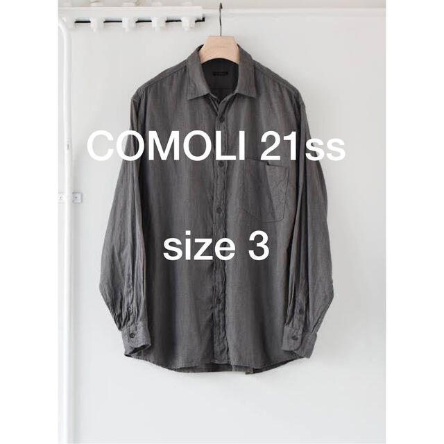 COMOLI 21ss ヨリ杢　シャツ　size3