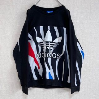 adidas - adidas アディダス トレーナー スウェット でかロゴ 薄手 ...