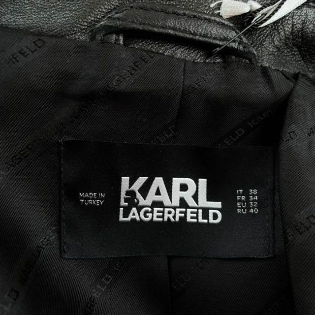 Karl Lagerfeld(カールラガーフェルド)の◎新品◎『KARL LAGERFELD』ダブル ペイント ライダース 本革 レディースのジャケット/アウター(その他)の商品写真