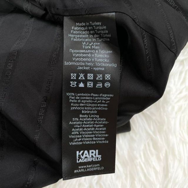 Karl Lagerfeld(カールラガーフェルド)の◎新品◎『KARL LAGERFELD』ダブル ペイント ライダース 本革 レディースのジャケット/アウター(その他)の商品写真