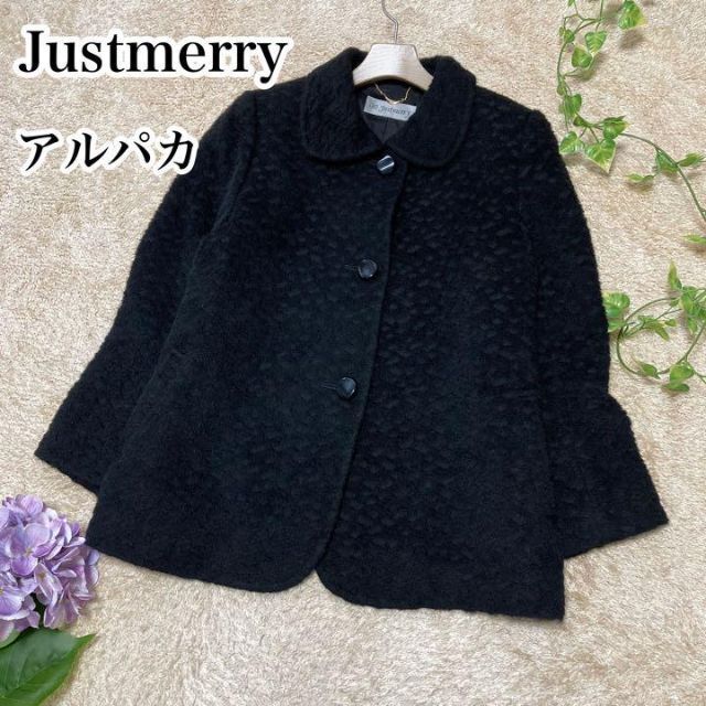 アルパカウール♡Justmerry 日本製 コート ブラック レディース M~L-