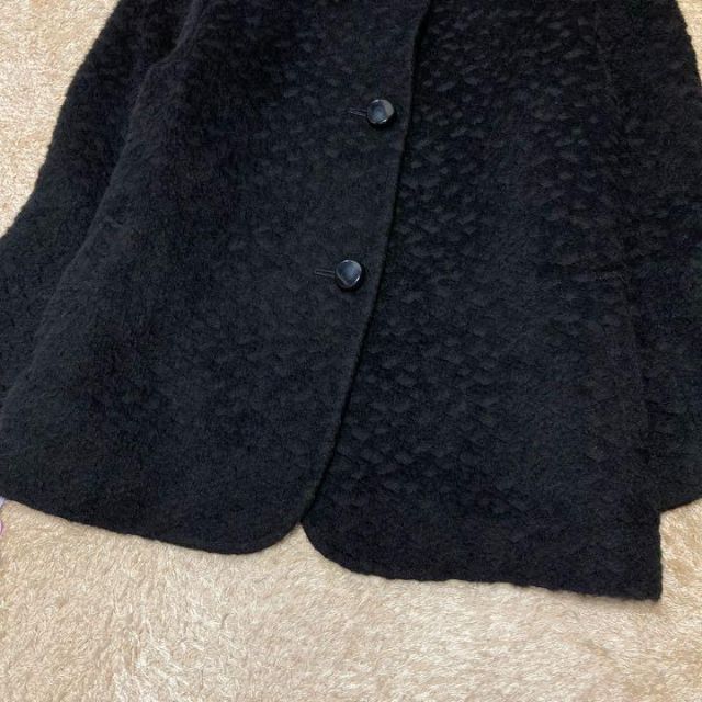 ひなの古着レディースコートアルパカウール♡Justmerry 日本製 コート ブラック レディース M～L