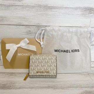 マイケルコース(Michael Kors)のMICHAEL KORS（マイケルコース）三つ折り財布 （ホワイト系）(財布)