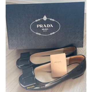 プラダ(PRADA)のみやこ様専用　PRADA プラダ リボン フラット シューズ  パンプス(ローファー/革靴)