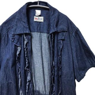 アメリヴィンテージ(Ameri VINTAGE)の【希少】JOHN Barer ヴィンテージ デニムシャツ 半袖 レディース(シャツ/ブラウス(半袖/袖なし))