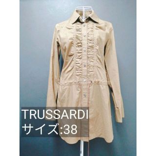 トラサルディ(Trussardi)のTRUSSARDI トラサルディ シャツ ワンピ ロング カーキ グリーン 38(シャツ/ブラウス(長袖/七分))