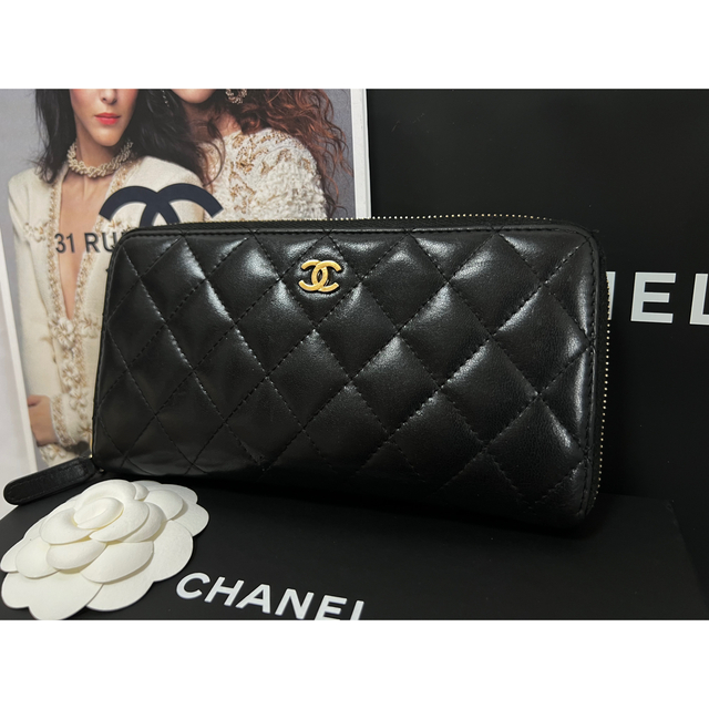 CHANEL マトラッセ ラムスキン ラウンドファスナー 長財布 話題の人気