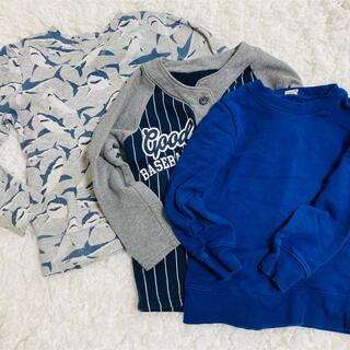 エイチアンドエム(H&M)の【子供服】男の子120cmトレーナーのブルー系3点セット(Tシャツ/カットソー)