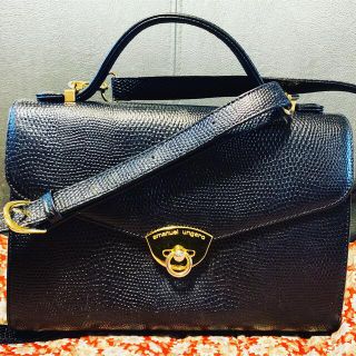 エマニュエルウンガロ(emanuel ungaro)のエマニュエル　ウンガロ　2way ハンド　ショルダーバッグ　黒　ゴールド(ショルダーバッグ)