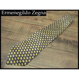 エルメネジルドゼニア(Ermenegildo Zegna)のG② 美品 イタリア製 エルメネジルド ゼニア 象 リネン シルク ネクタイ(ネクタイ)