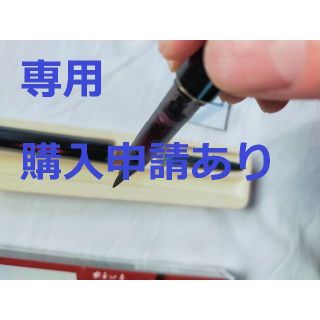 専用　購入申請あり　あかしや天然竹筆ペン 漆調 黒軸 透明ケース入り(書道用品)