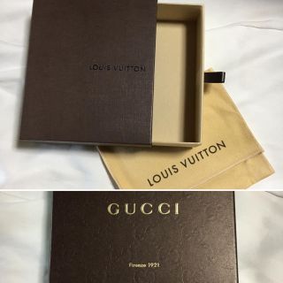 ルイヴィトン(LOUIS VUITTON)のLVとGUCCIの空箱セット(ショップ袋)