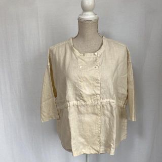 ネストローブ(nest Robe)のnest Robe ネストローブ　リネン　ダブルギャザーブラウス　バンドカラー(シャツ/ブラウス(長袖/七分))