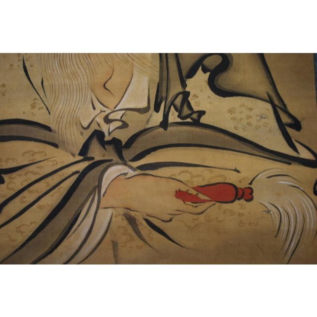 絵画/タペストリー【複製】狩野探幽/寿老人図/工芸品/掛軸☆宝船☆U-614 J