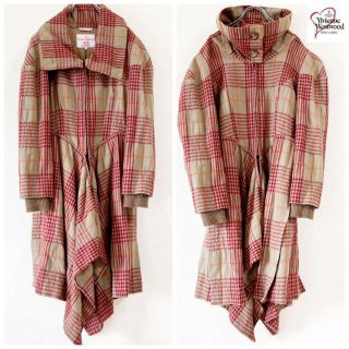 ヴィヴィアンウエストウッド(Vivienne Westwood)のVivienne Westwood RED LABEL チェックロングコート　M(ロングコート)