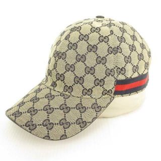 グッチ(Gucci)の200035・204891 シェリーライン GG キャンバス キャップ 帽子 L(キャップ)