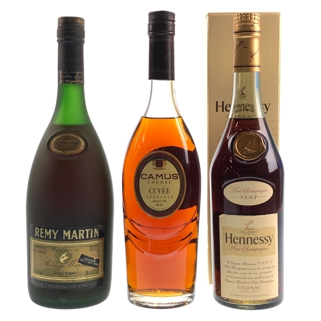 3本 REMY MARTIN CAMUS Hennessy コニャックバイセルブランデーセット