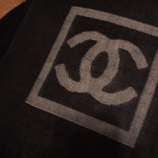 シャネル(CHANEL)のシャネル 巻きスカート 黒 ベビーピンク(ミニスカート)