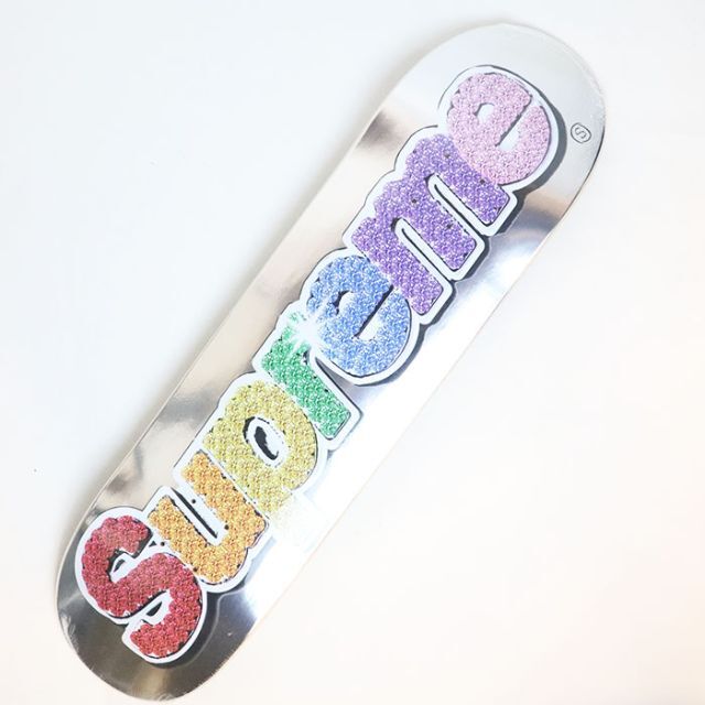 Supreme Bling Box Logo Skateboard プラチナム