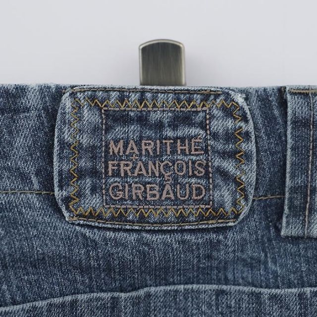 MARITHE + FRANCOIS GIRBAUD(マリテフランソワジルボー)のW40 マリテフランソワジルボー 青白青 極太ワイドバギーシャトルパンツデニム メンズのパンツ(デニム/ジーンズ)の商品写真