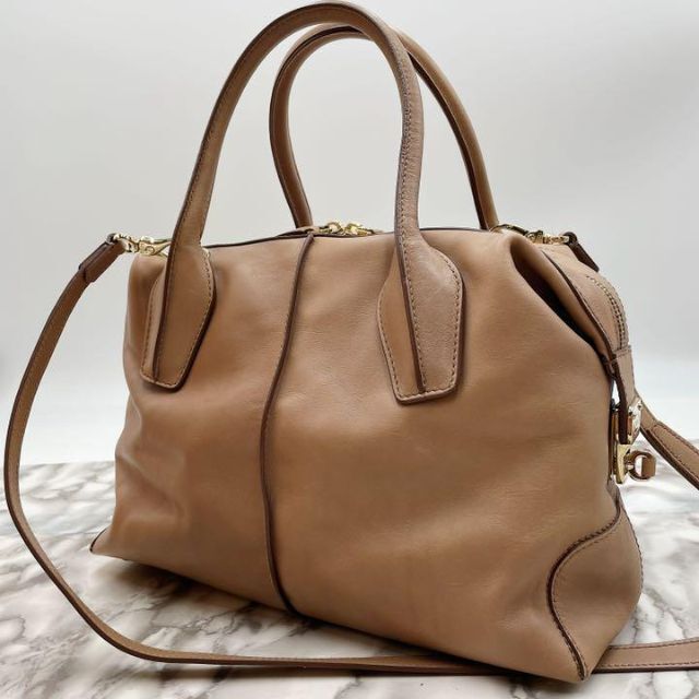 ピンクベー TOD'S トートバッグ 斜め掛け レザー ピンクベージュの通販
