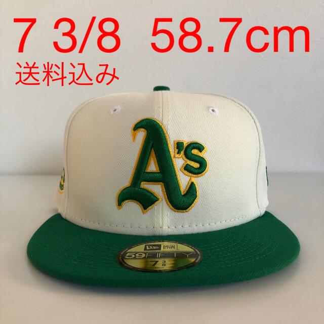 NEW ERA - ツバ裏グリーン New Era 3/8 Cap ニューエラ アスレチクス 帽子の通販 by Aki's shop｜ニュー