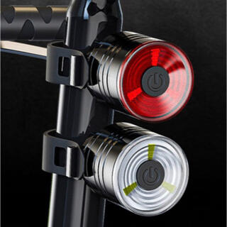 自転車ライト　白・赤　お得な2個セット　組合せ自由　高輝度　電池式　(パーツ)