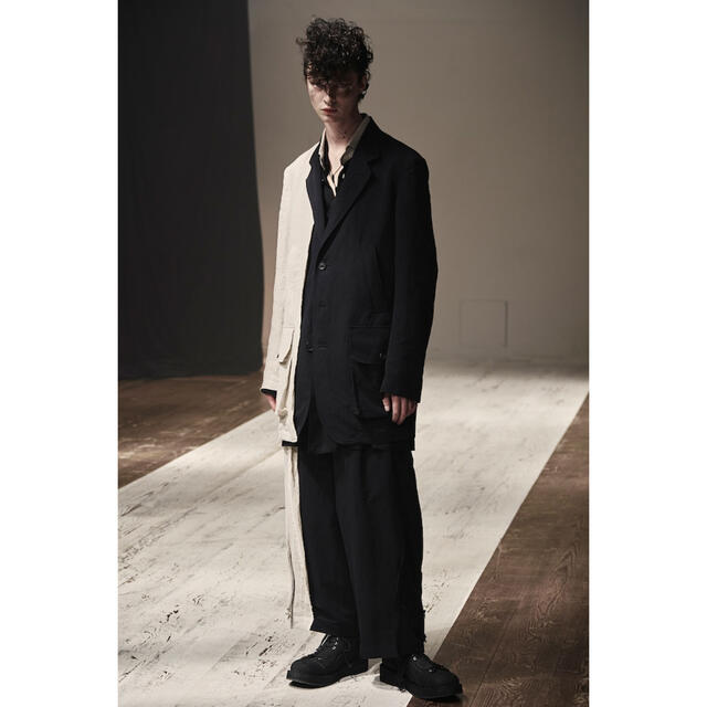 SALE】 Yohji 白黒リネンジャケット - Yamamoto テーラードジャケット