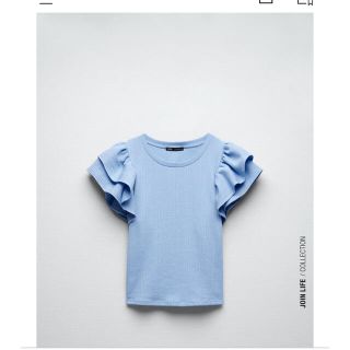 ザラ(ZARA)のZARA フリル付きTシャツ(Tシャツ(半袖/袖なし))