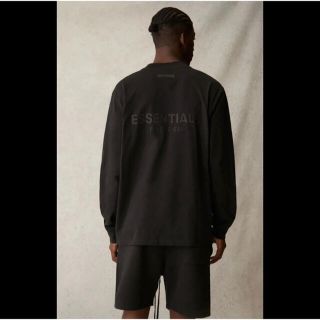 フィアオブゴッド(FEAR OF GOD)のessentials 長袖 黒 ロング Tシャツ(Tシャツ/カットソー(七分/長袖))