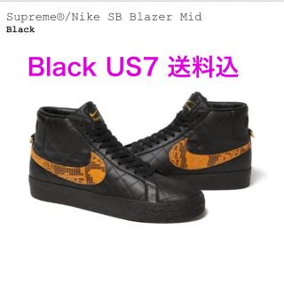 シュプリーム(Supreme)のSupreme Nike SB Blazer Mid Black US7 送料込(スニーカー)