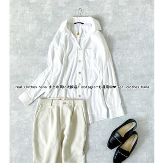 ザラ(ZARA)の2250 スキッパーシャツ長袖　白　ブラウスオーバーサイズ　シャツ　金ボタン(シャツ/ブラウス(長袖/七分))