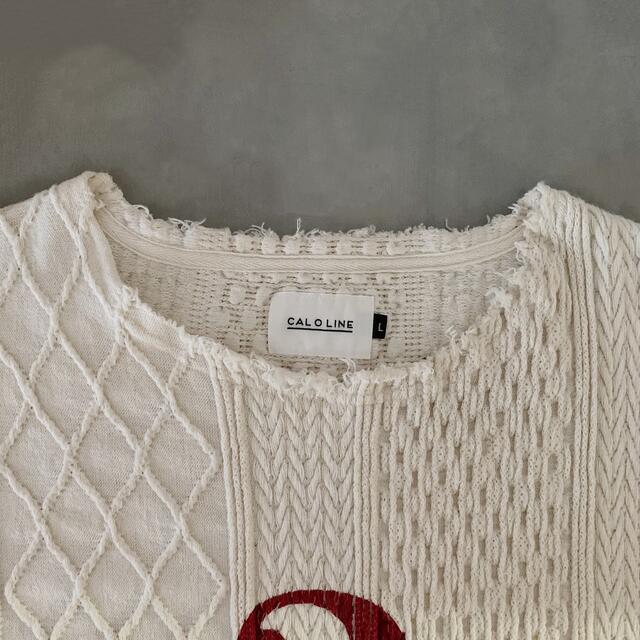 “CAL O LINE” Cable Knit / 切りっぱなし オフホワイト