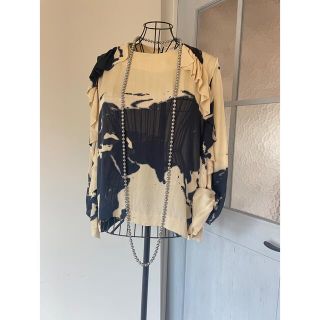 アーペーセー(A.P.C)の値下げ‼️4＊A DE TA CHER＊シルク100%フリルブラウス(シャツ/ブラウス(長袖/七分))