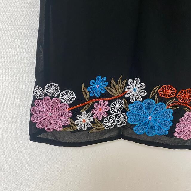 ワンピースドレス　ブラック　お洒落刺繍　レディース　女性服　フォーマル結婚式 レディースのワンピース(ひざ丈ワンピース)の商品写真