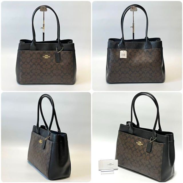 【新品】COACH コーチ トートバッグ PVCレザー ブラウン シグネチャー