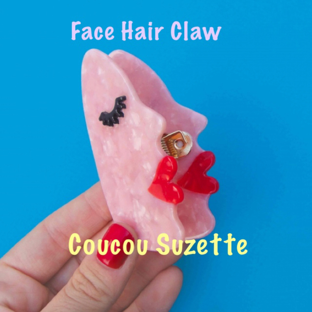 Drawer(ドゥロワー)の【Face】Coucou Suzette 新品 ヘアクリップ正規品 新作 レディースのヘアアクセサリー(バレッタ/ヘアクリップ)の商品写真